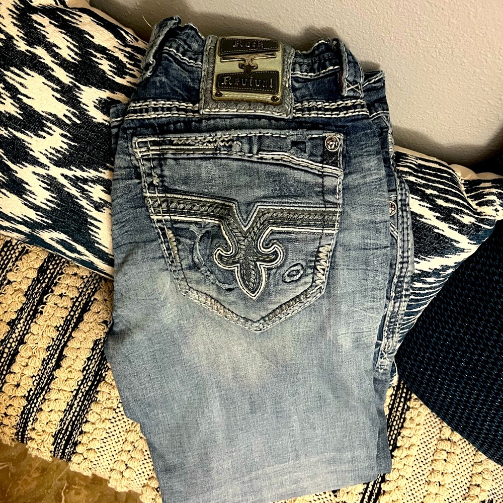 Mens Rock Revival Jeans Size 36/30. In good condition.